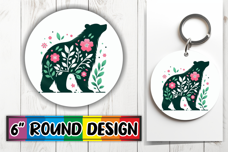 Radiant Round Car Coaster Design, Flower Animals