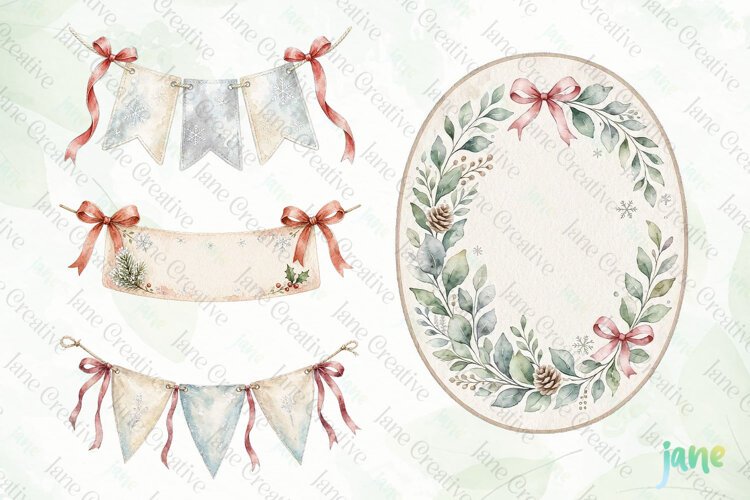 Baby Shower 1st Christmas Clipart example image 1