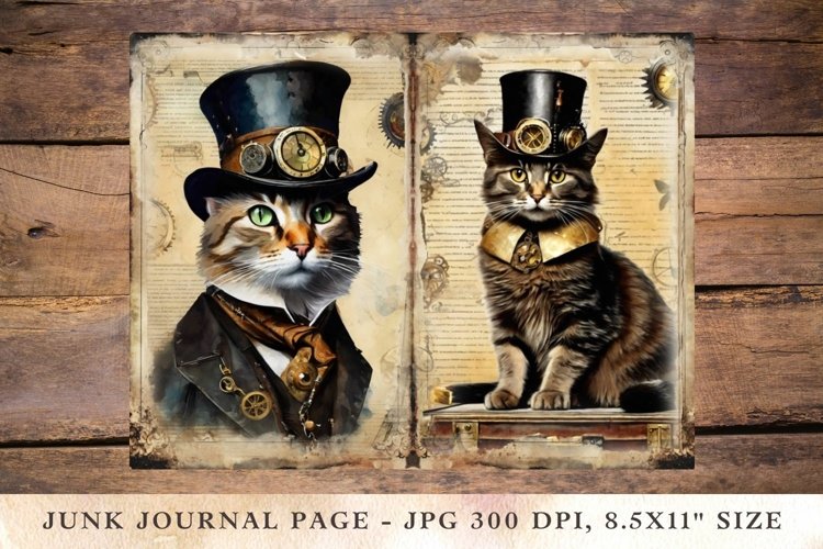 Printable Junk Journal Pages victorian cat 3