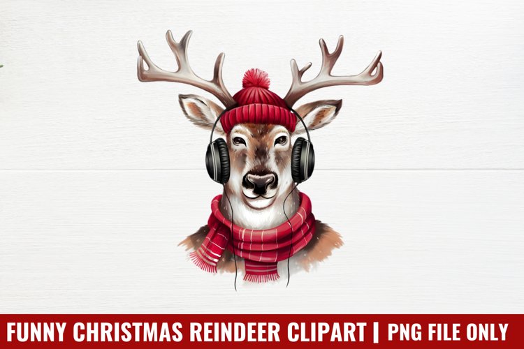 Funny Christmas Reindeer Clipart PNG