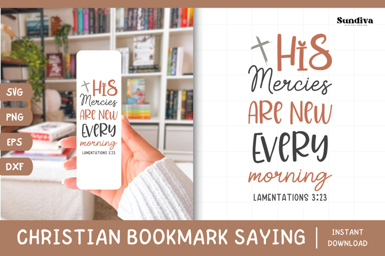 Christian Bookmark Saying SVG | His Mercies Are New