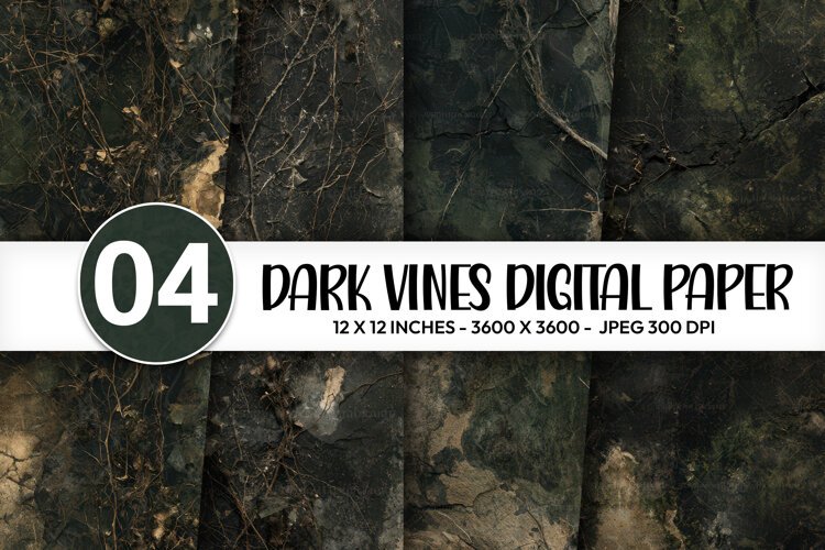 Dark Vines Digital Paper example image 1