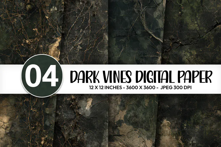 Dark Vines Digital Paper