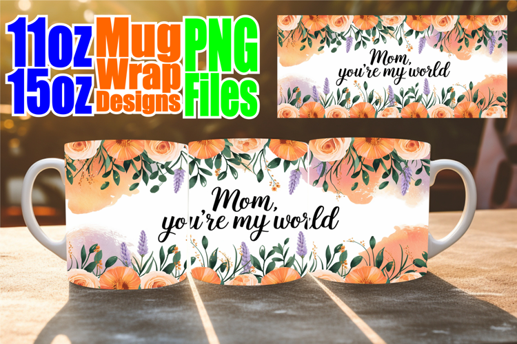 Inspiring mornings 11oz 15oz sublimation wrap, Mother's Day