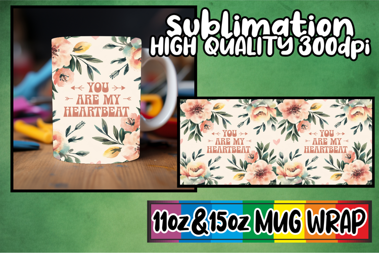Gentle smiles 11oz 15oz sublimation wrap, Flower Quote