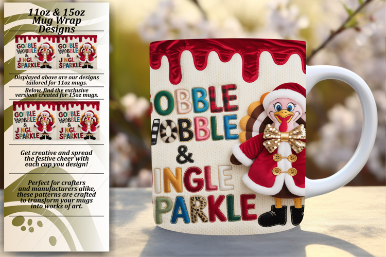 Playful 15oz Mug Wrap Png Artwork , Holiday