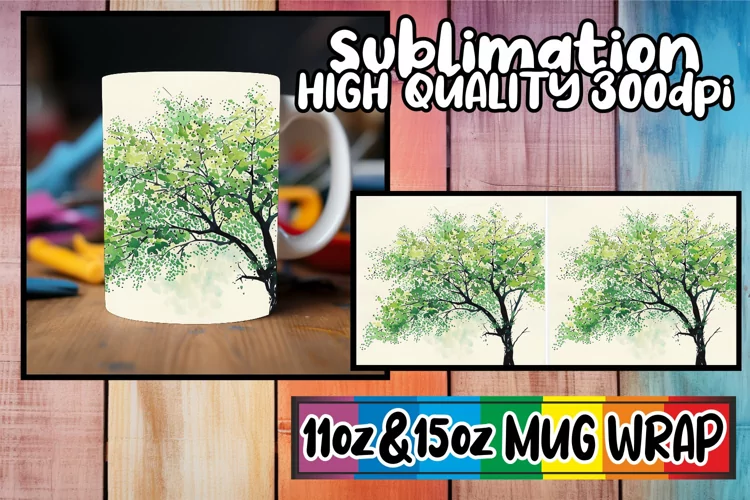 Blossom Burst Mug Wrap - Sublimation 11oz 15oz
