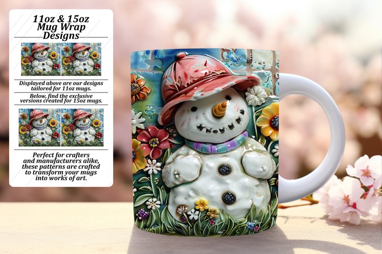 Sunny Snowman Shores: 11oz/15oz Beachy Designs