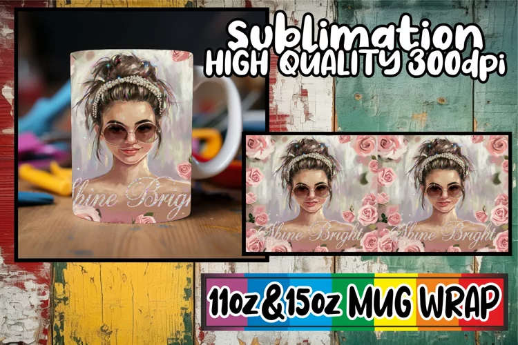 Unique flair 11oz 15oz mug wrap, Woman