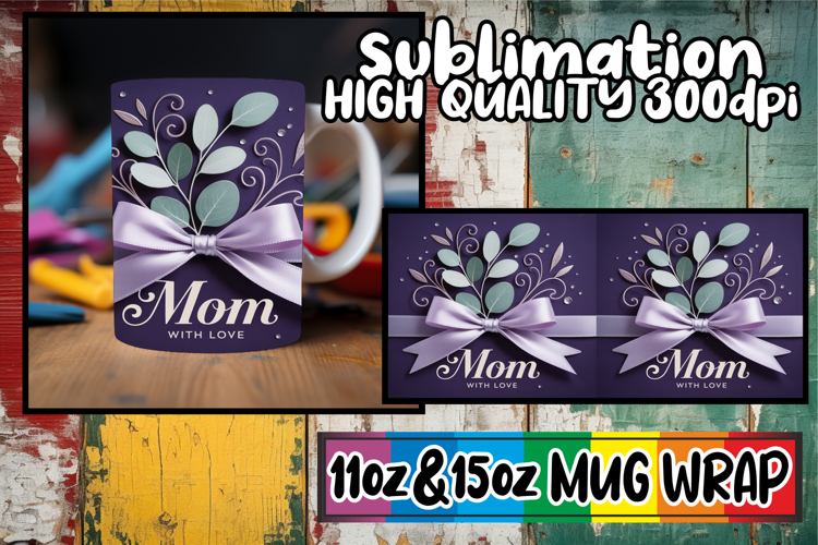 Joyful sips 11oz 15oz sublimation wrap, Mothers Day
