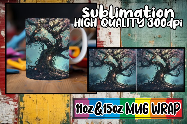 Spring Delight with Tree Mug Wrap Sublimation