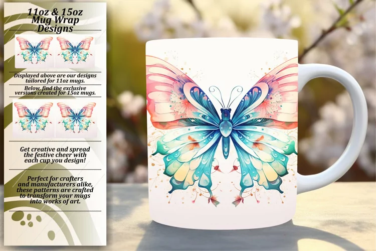 Enchanted 3D Butterfly Mug Sublimation