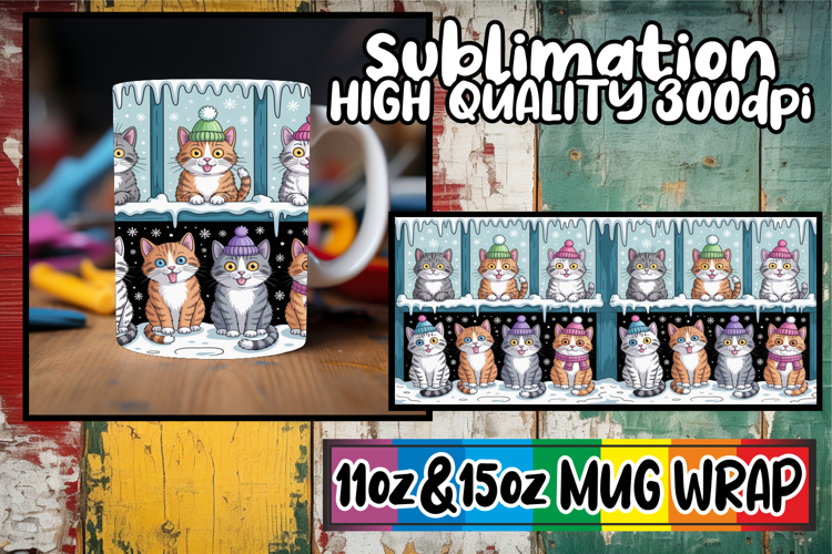Amazing vibes sublimation 11oz 15oz mug wrap, Funny Cat