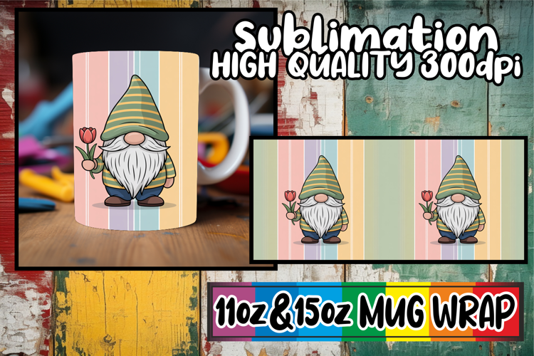 Captivating beauty 11oz 15oz mug wrap, Gnomes