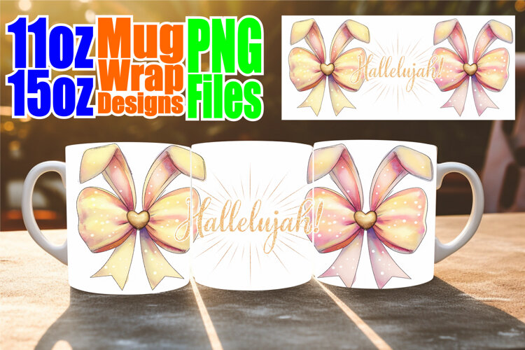 Joyous memories 11oz 15oz mug wrap, Easter Bow example image 1