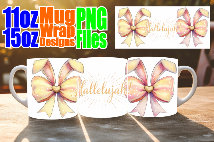 Joyous memories 11oz 15oz mug wrap, Easter Bow