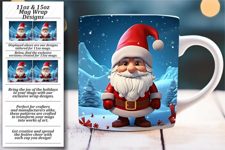 Christmas Mug Wrap Extravaganza: Vibrant Sublimation