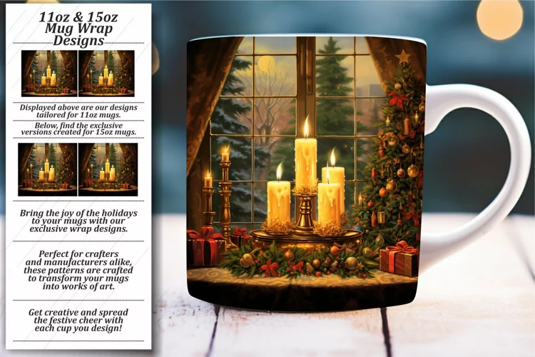 Christmas Mug Wrap Extravaganza: Vibrant Sublimation
