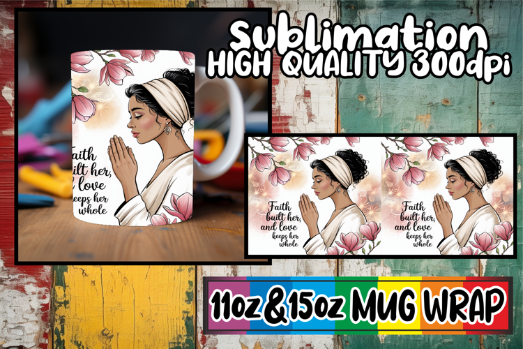 Timeless elegance sublimation print wrap, Praying Woman