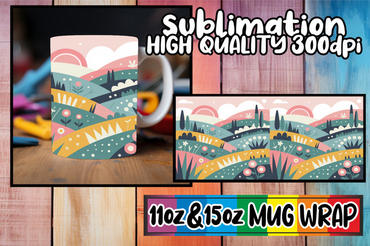 Serene mornings sublimation mug wrap, Spring