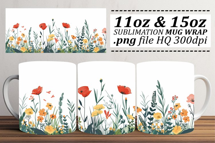 Lovely Spring Flowers Mug Wrap - 11oz 15oz example image 1