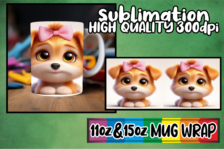 Joyful journeys 11oz 15oz sublimation wrap, 3D Dog