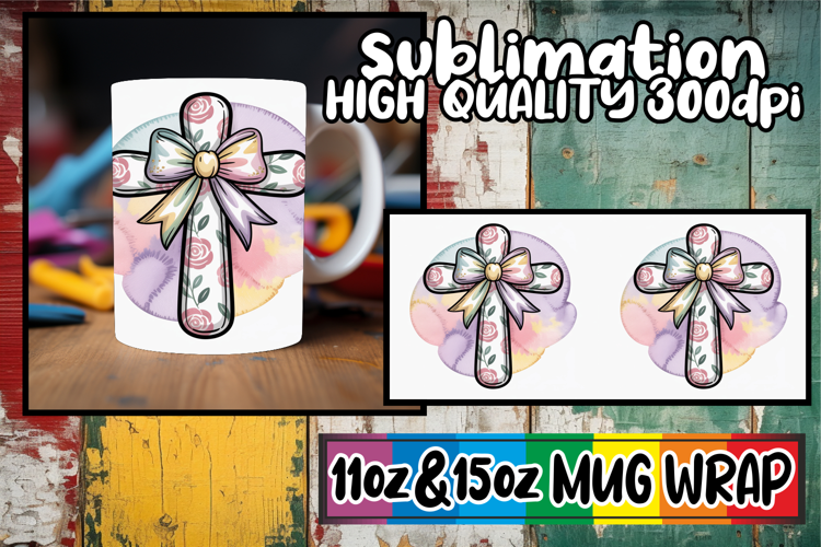 Sweet nostalgia 11oz 15oz mug wrap, Cross and Bow