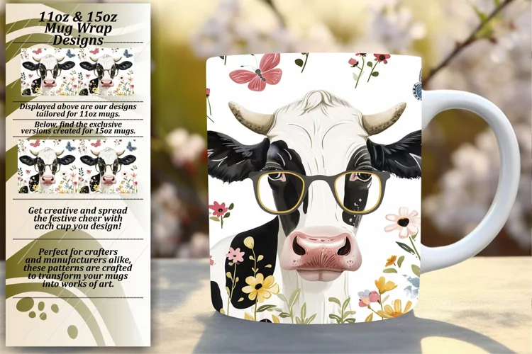 Vibrant Bovine Beauty Mug Wrap
