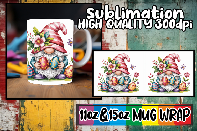Bright horizons 11oz 15oz sublimation wrap, Easter Gnomes