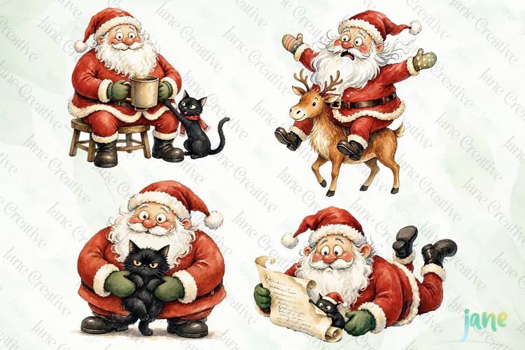 Funny Santa Claus Clipart