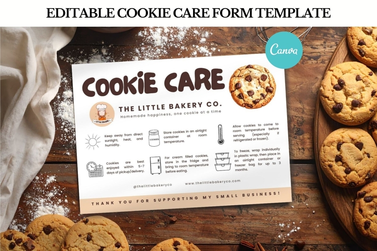 Cute Cookie Care Form Canva Template