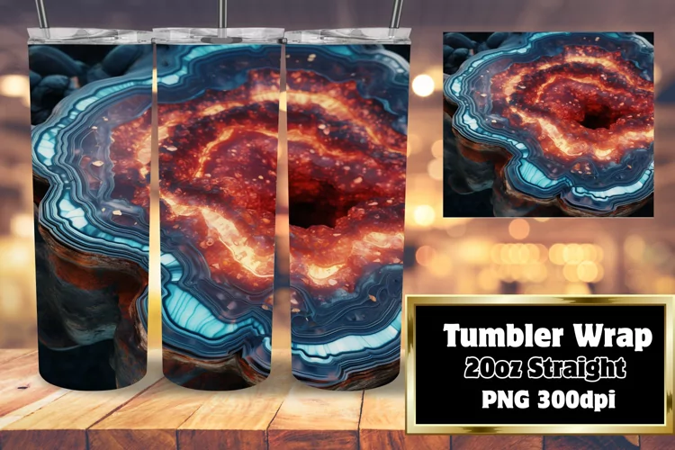 Sublimation 3D Agate Tumbler 20oz Glitter Wrap