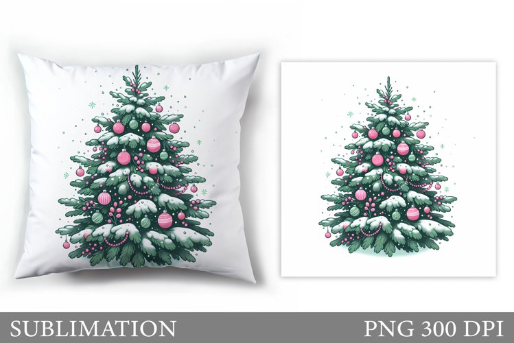 Christmas Tree Pillow Design. Christmas Tree Sublimation example image 1
