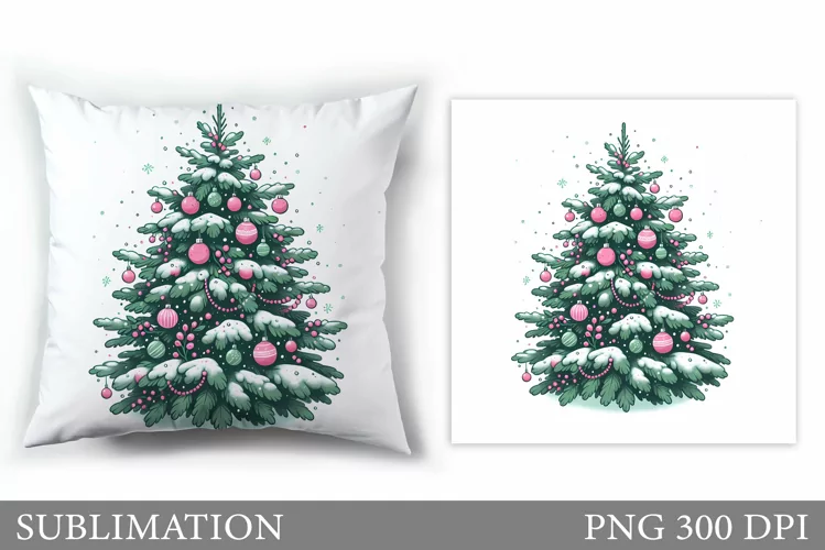 Christmas Tree Pillow Design. Christmas Tree Sublimation