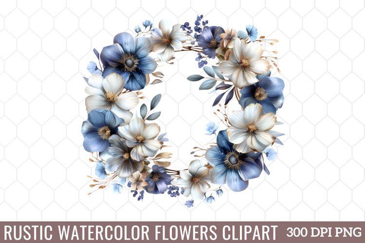 Watercolor Rustic Flowers Clipart