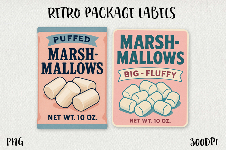 Vintage Food Label PNG Retro Pantry & Packaging Clipart.
