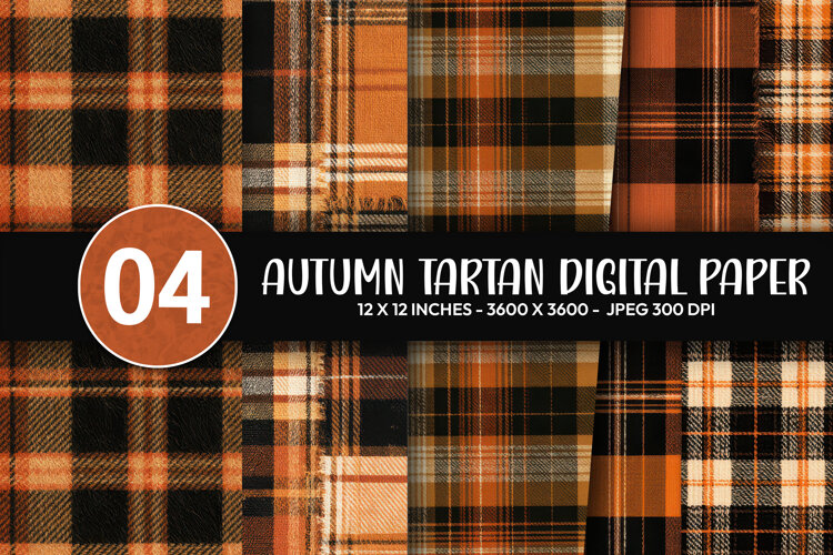 Autumn Tartan Digital Paper example image 1