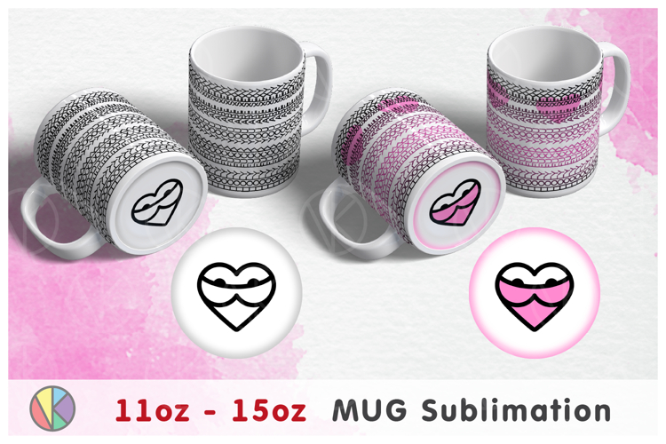 2 Adults Love Hidden Message Patterns - 11oz-15oz Bottom Mug