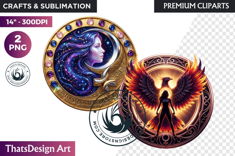 International Womens Day Round Cliparts   Backgrounds PNG