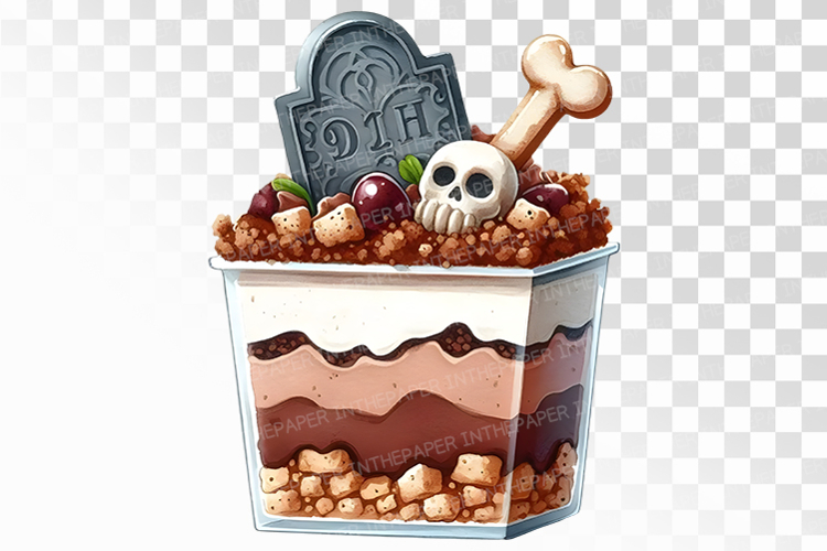 Gothic Tomb Themed Halloween Cake PNG
