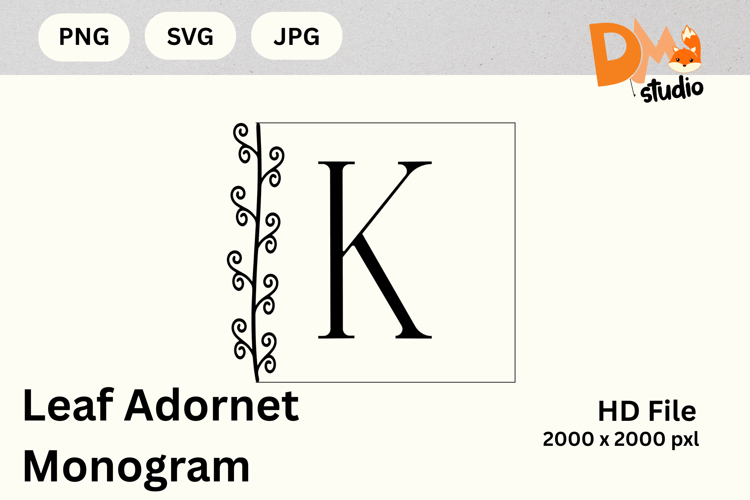 Leaf Monogram Svg Image 11
