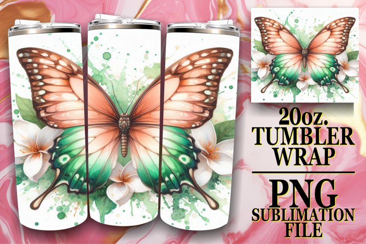 Gentle Moments 20oz tumbler wrap, Butterfly
