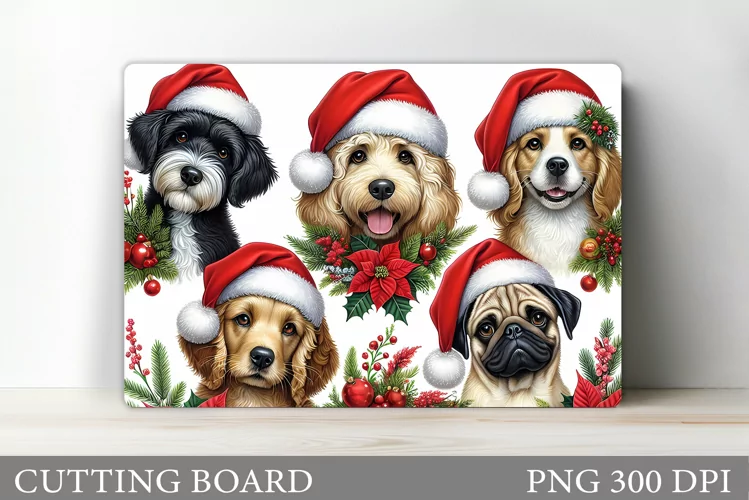 Christmas Dogs Cutting Board. Christmas Cutting Board Design