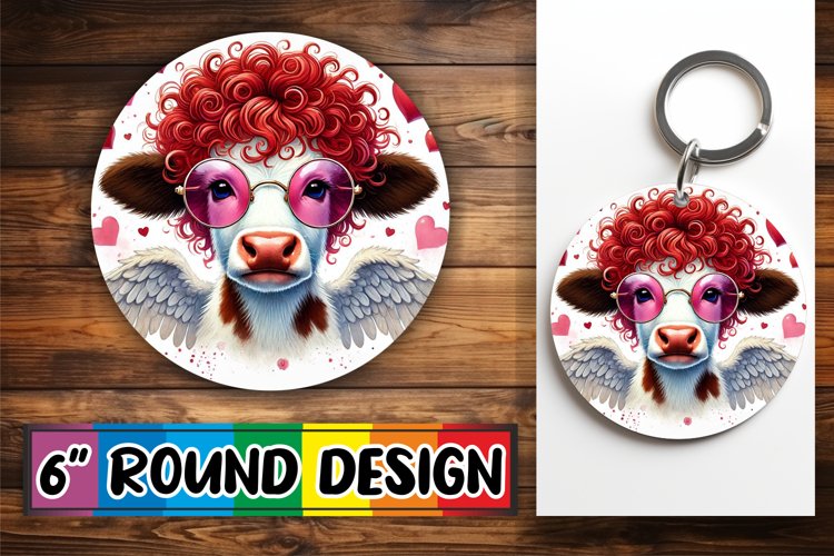 Blissful Round Keychains PNG, Valentines