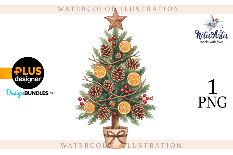Watercolor Christmas Tree, Christmas tree, Happy Christmas