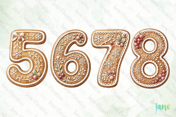 Christmas Cookie Number Clipart