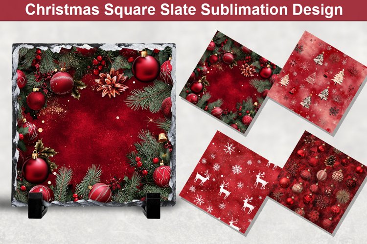 Christmas Square Sublimation Slate Designs
