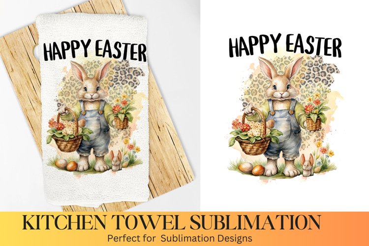 Happy Easter Design - Farmhouse Kitchen Towel Sublimation