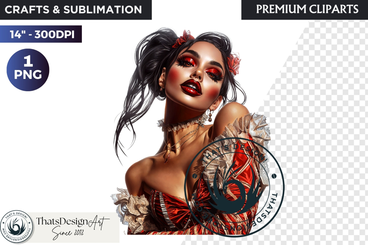 French Cancan cabaret Girl Clipart PNG, Burlesque woman