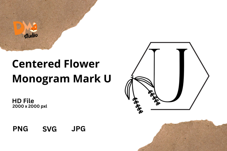 Centered Flower Monogram Mark